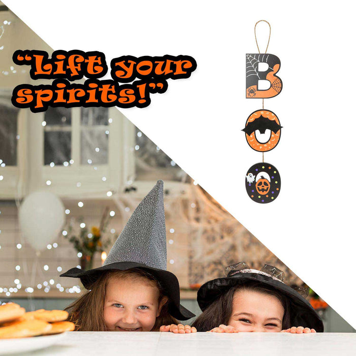 Boo Hanging Sign Halloween Decoration 50cm x 13cm Multi X 1