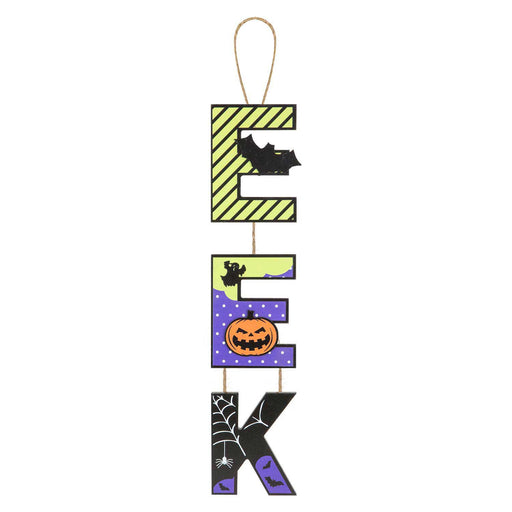 Eek Hanging Sign Halloween Decoration 50cm x 13cm Multi X 1