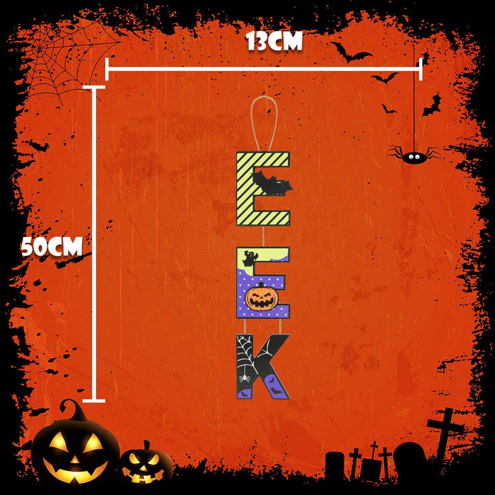 Eek Hanging Sign Halloween Decoration 50cm x 13cm Multi X 1