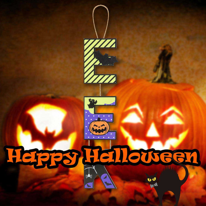 Eek Hanging Sign Halloween Decoration 50cm x 13cm Multi X 1