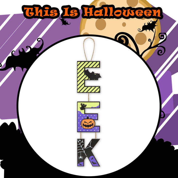 Eek Hanging Sign Halloween Decoration 50cm x 13cm Multi X 1