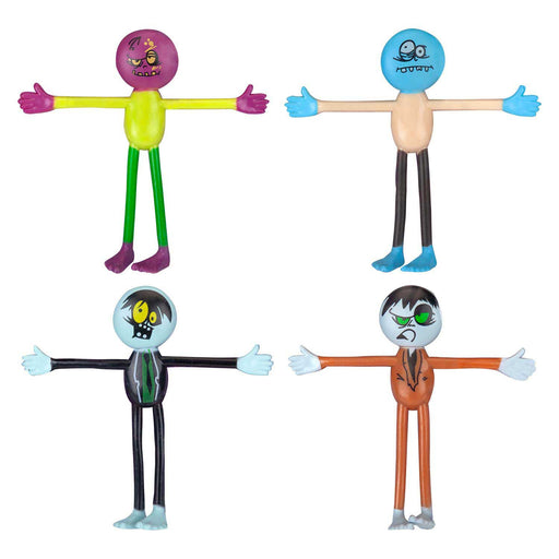 Stretchy Zombie Toys Halloween Fun 18cm x 13cm Multi X 4