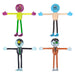 Stretchy Zombie Toys Halloween Fun 18cm x 13cm Multi X 4