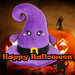 Hat Soft Toy Halloween Themed Plush 23cm x 21cm Purple X 1