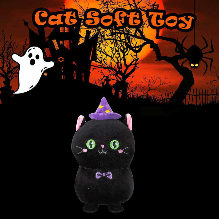 Cat Soft Toy Halloween Themed Plush 16cm x 10cm Black X 1