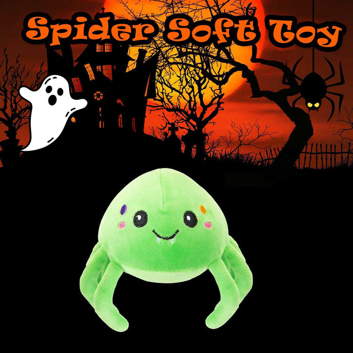 Spider Soft Toy Halloween Themed Plush 16cm x 10cm Green X 1