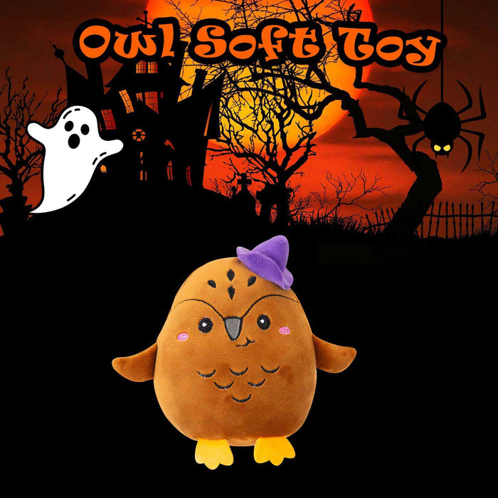 Owl Soft Toy Halloween Themed Plush 16cm x 10cm Brown X 1