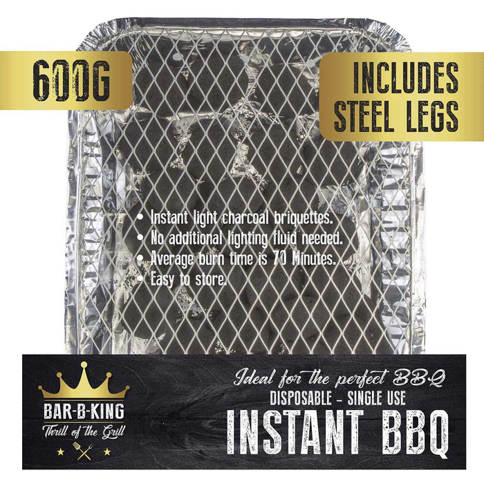 Disposable BBQ, Instant Barbeque Grill, Real Charcoal BBQ, 600g BBQ