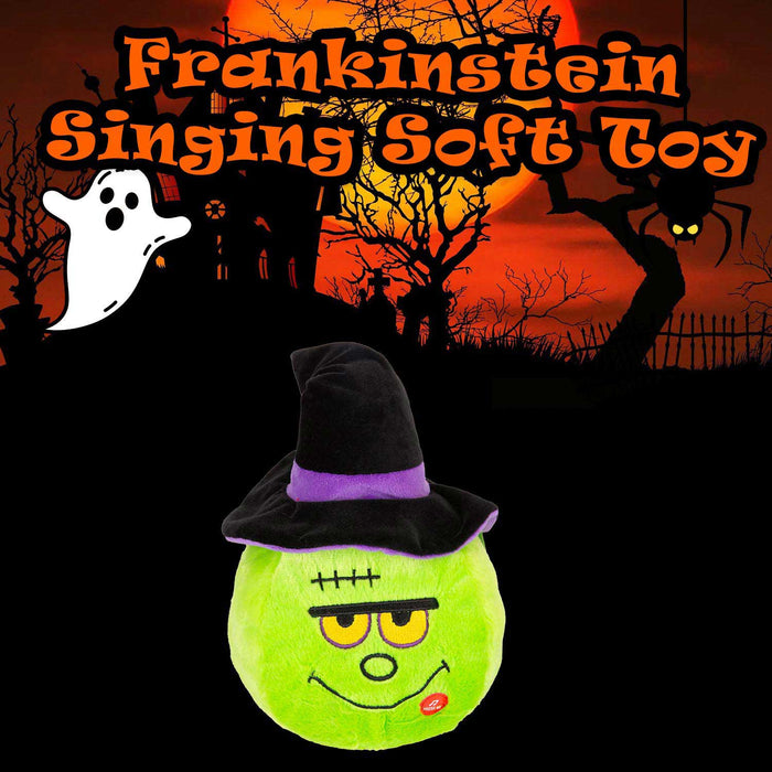 Frankinstein Singing Soft Toy Halloween Themed  30cm x 20cm Green X 1