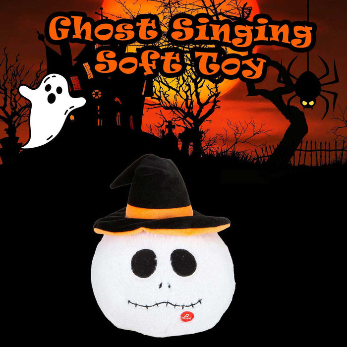 Ghost Singing Soft Toy Halloween Themed 30cm x 20cm White X 1