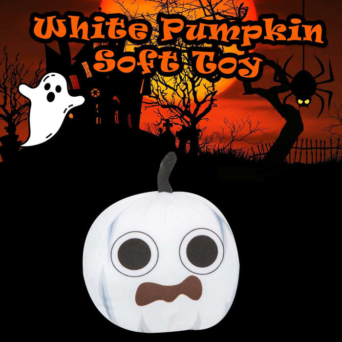 White Pumpkin Soft Toy Halloween Themed Plush 10cm x 10cm White X 1