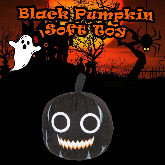 Black Pumpkin Soft Toy Halloween Themed Plush 10cm x 10cm Black X 1