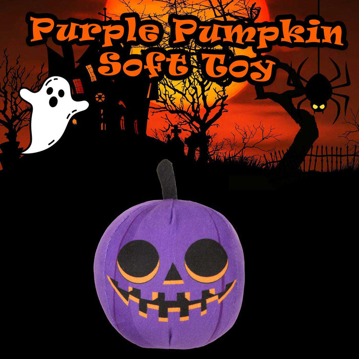 Purple Pumpkin Soft Toy Halloween Themed Plush 10cm x 10cm Purple X 1