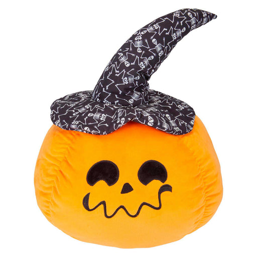 Pumpkin Soft Toy Halloween Plush 66cm x 45cm Black Skeleton Hat X 1