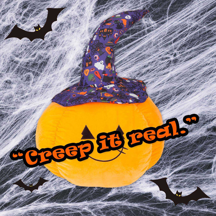 Pumpkin Soft Toy Halloween Plush 66cm x 45cm Purple Halloween Hat X 1