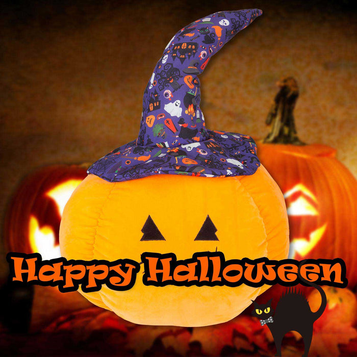 Pumpkin Soft Toy Halloween Plush 66cm x 45cm Purple Halloween Hat X 1