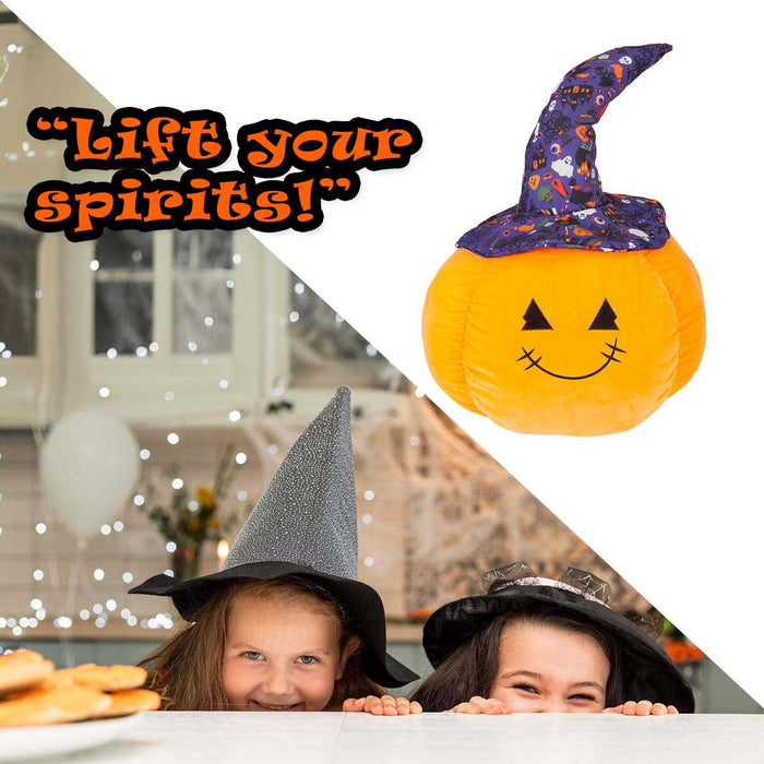 Pumpkin Soft Toy Halloween Plush 66cm x 45cm Purple Halloween Hat X 1