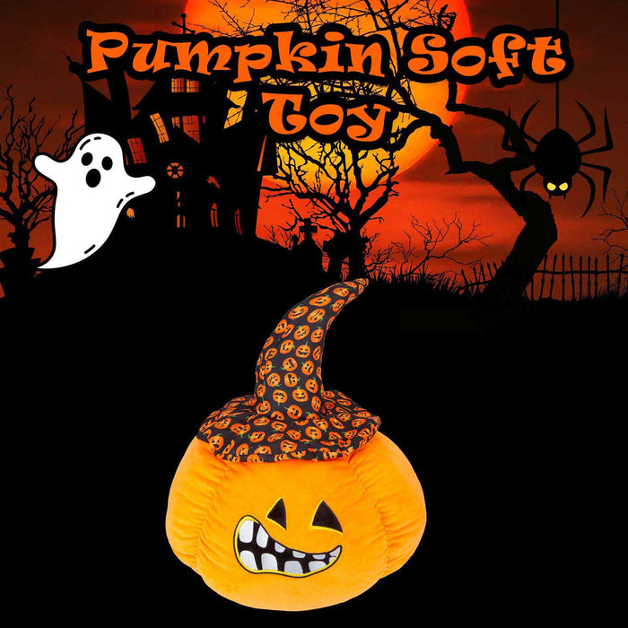 Pumpkin Soft Toy Halloween Plush 66cm x 45cm Black Pumpkin Hat X 1