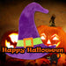 Witch Wall Decoration Halloween Themed Plush 49cm x 46cm Purple X 1