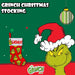 Grinch Christmas Stocking  40cm x 26cm White Cuff Multi Grinch X 1