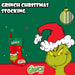 Grinch Christmas Stocking  40cm x 26cm Green Cuff  Grinch In Hat X 1