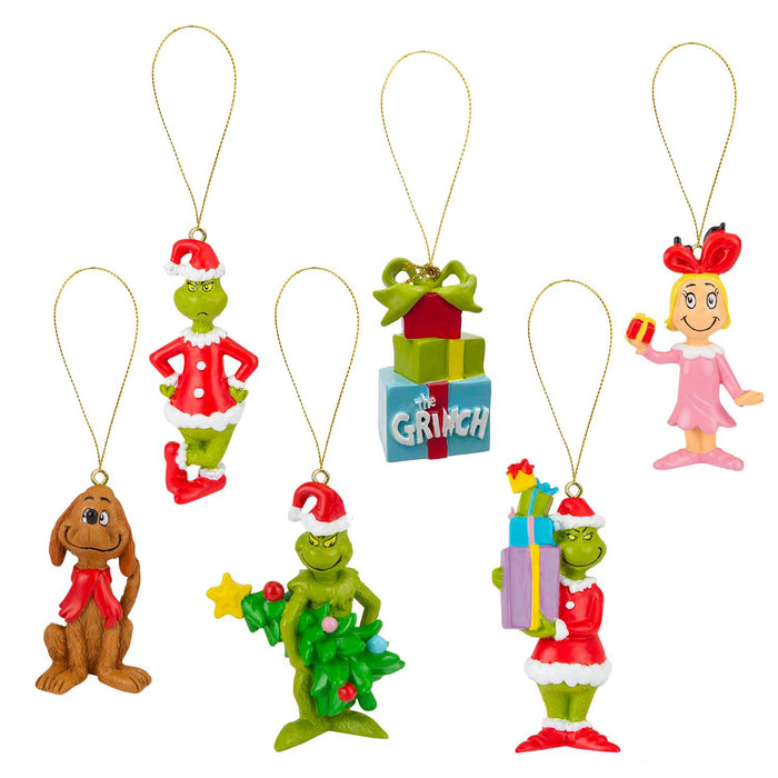 Grinch Christmas Tree Hanging 3D Decoration  6.5 x 4cm Variety 6 Pack