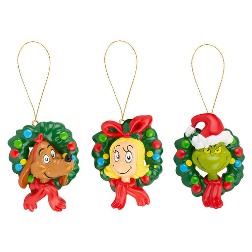 Grinch Christmas Tree Hanging 3D Decoration  8.5 x 6.5cm 3 Pack