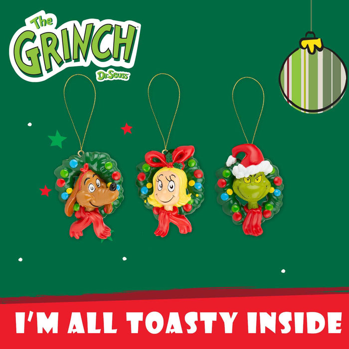 Grinch Christmas Tree Hanging 3D Decoration  8.5 x 6.5cm 3 Pack