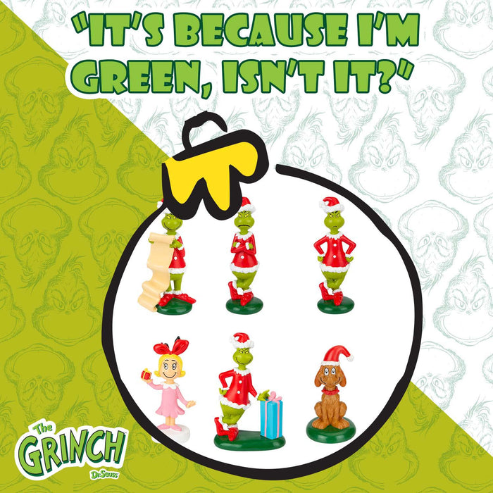 Grinch Christmas Tree Hanging 3D Decoration  8cm x 3cm  X 6 Pack