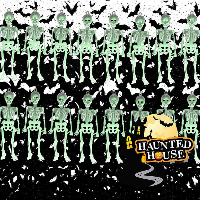 Halloween Hanging Skeletons Set - Terrifying Glow In The Dark