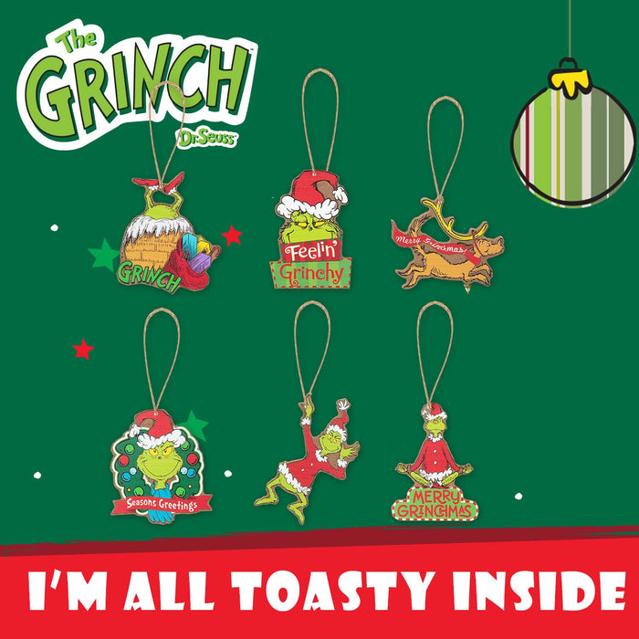 Grinch Christmas Tree Hanging 3D Decoration  8cm x 6cm X 6 Pack
