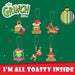 Grinch Christmas Tree Hanging 3D Decoration  8cm x 6cm X 6 Pack