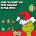 Grinch Christmas Tree Hanging 3D Decoration  8cm x 6cm Variety X 6 Pack