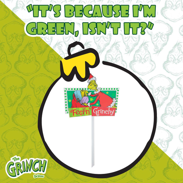 Grinch Christmas Decorative Sign Feeling Grinchy 18 Pack