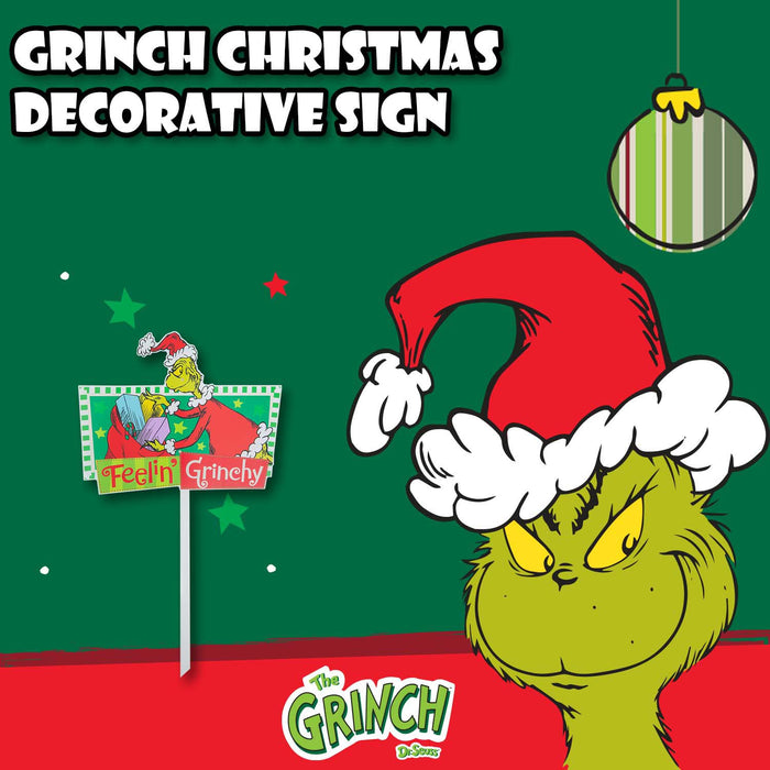 Grinch Christmas Decorative Sign  43cm x 23cm Feeling Grinchy X 18 Pack