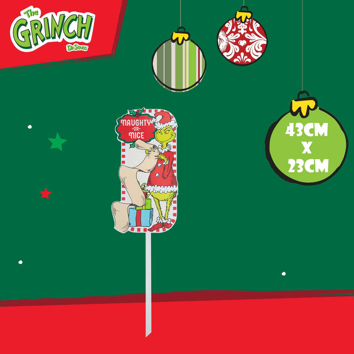 Grinch Christmas Decorative Sign Naughty or Nice 18 Pack
