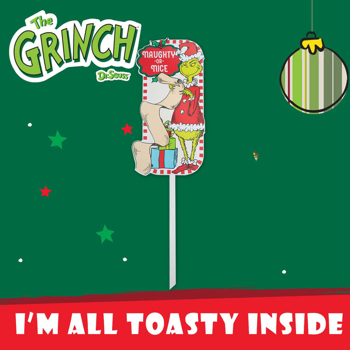 Grinch Christmas Decorative Sign Naughty or Nice 18 Pack