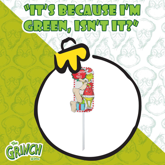 Grinch Christmas Decorative Sign Naughty or Nice 18 Pack
