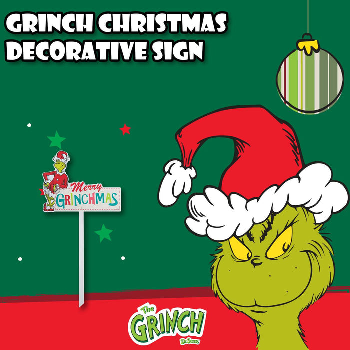 Grinch Christmas Decorative Sign  28cm x 21cm Merry Grinchmas X 24 Pack