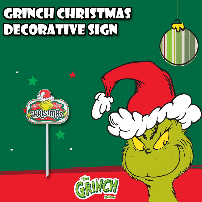 Grinch Christmas Decorative Sign  28cm x 21cm Merry Christmas X 24 Pack