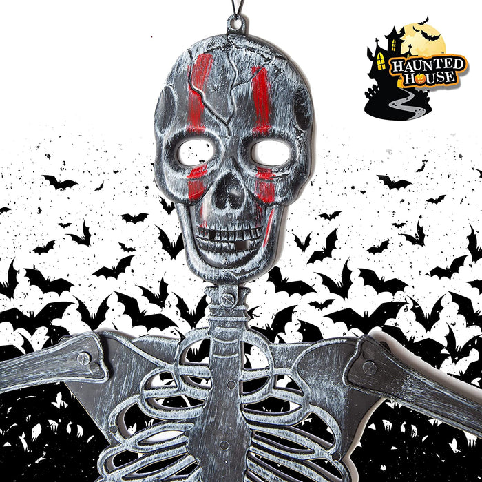 Halloween Hanging Skeleton Large- Terrifying Detailed Decoration Spooky 1.2m