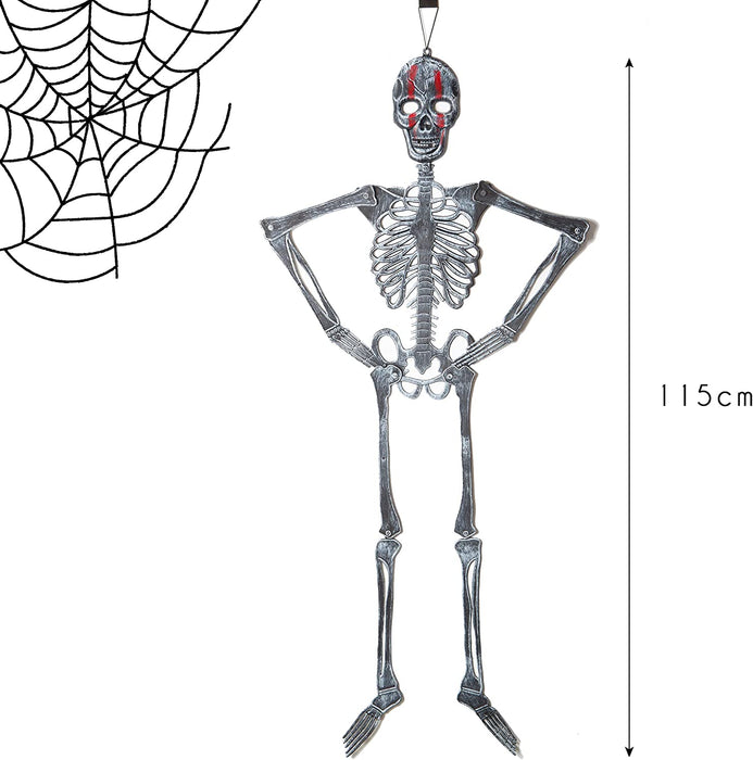Halloween Hanging Skeleton Large- Terrifying Detailed Decoration Spooky 1. 2m