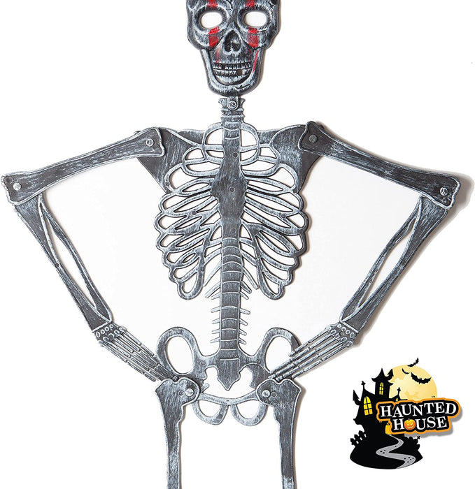 Halloween Hanging Skeleton Large- Terrifying Detailed Decoration Spooky 1. 2m