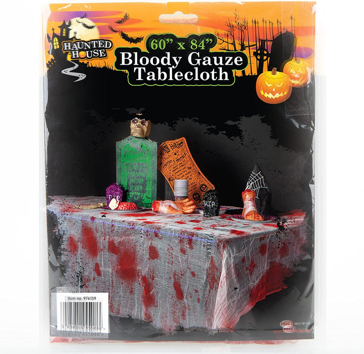 Halloween Tablecloth Bloody Gauze - Terrifying Table Decoration Spooky Blood