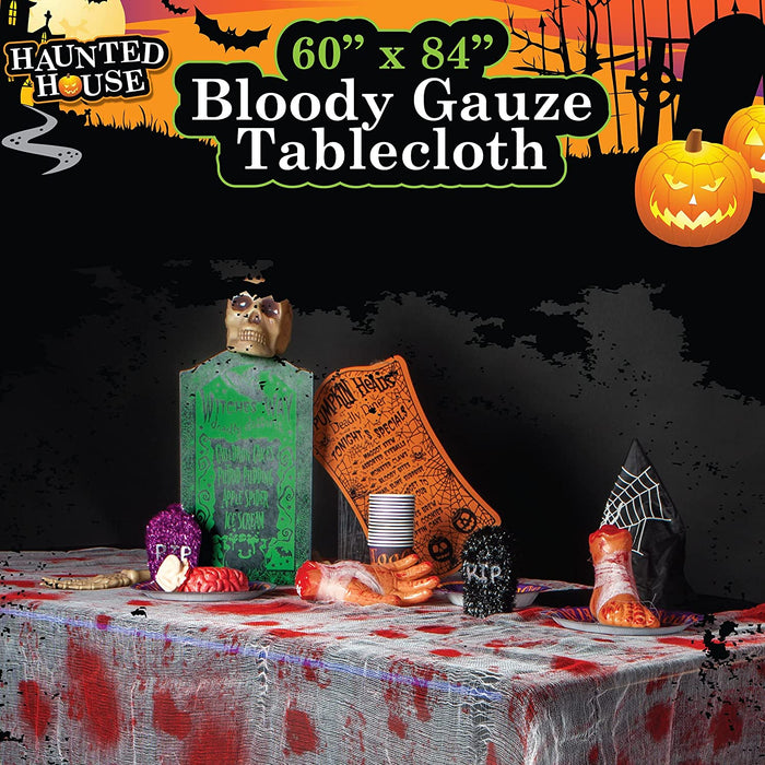 Halloween Tablecloth Bloody Gauze - Terrifying Table Decoration