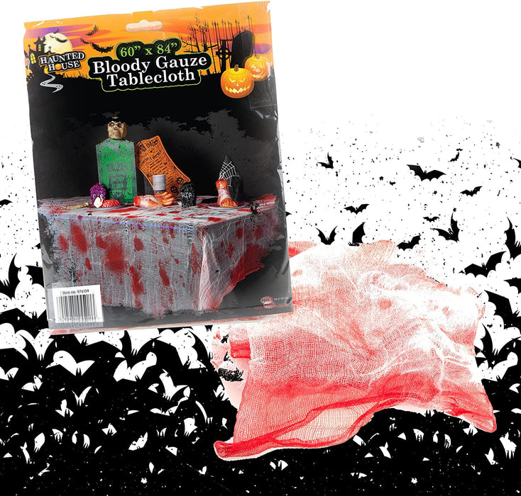 Halloween Tablecloth Bloody Gauze - Terrifying Table Decoration Spooky Blood