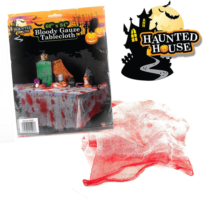 Halloween Tablecloth Bloody Gauze - Terrifying Table Decoration Spooky Blood
