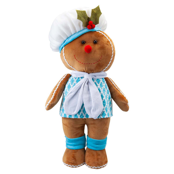 Christmas Standing Gingerbread Boy Decoration 57cm x 32cm Blue X 1