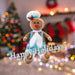 Christmas Sitting Gingerbread Boy Decoration 52cm x 22cm Blue X 1