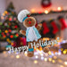Christmas Standing Gingerbread Boy Decoration 43cm x 23cm Blue X 1
